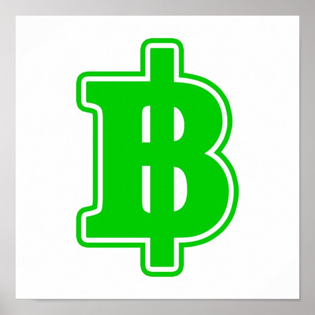 GREEN BAHT SIGN ฿ Thai Money Currency ฿ (Front)