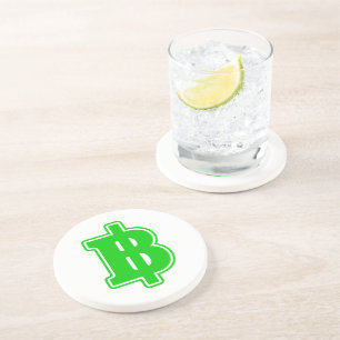 GREEN BAHT SIGN ฿ Thai Money Currency ฿ Coaster