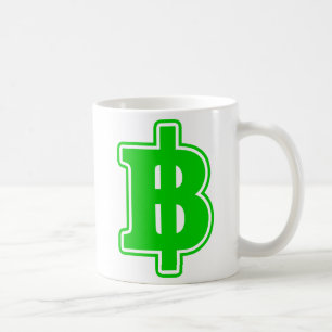 GREEN BAHT SIGN ฿ Thai Money Currency ฿ Coffee Mug