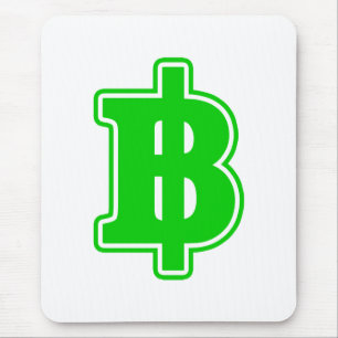 GREEN BAHT SIGN ฿ Thai Money Currency ฿ Mouse Mat