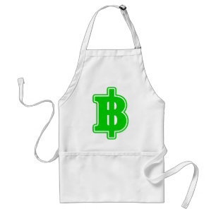 GREEN BAHT SIGN ฿ Thai Money Currency ฿ Standard Apron