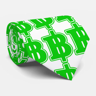 GREEN BAHT SIGN ฿ Thai Money Currency ฿ Tie