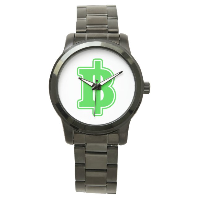 GREEN BAHT SIGN ฿ Thai Money Currency ฿ Watch (Front)