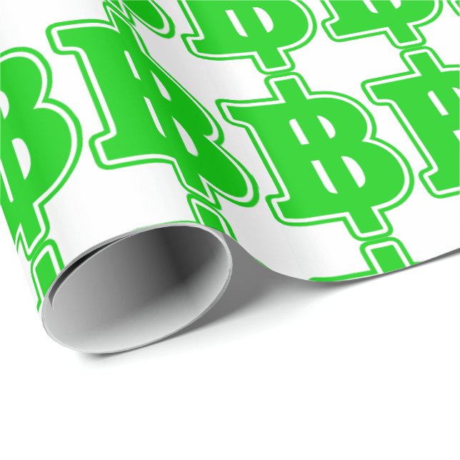 GREEN BAHT SIGN ฿ Thai Money Currency ฿ Wrapping Paper (Roll Corner)