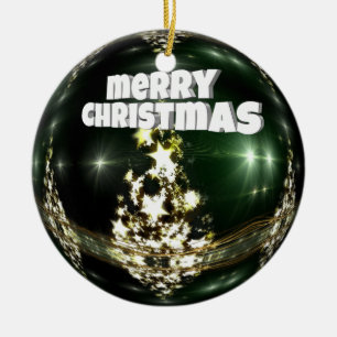 Green ball Christmas Ceramic Tree Decoration