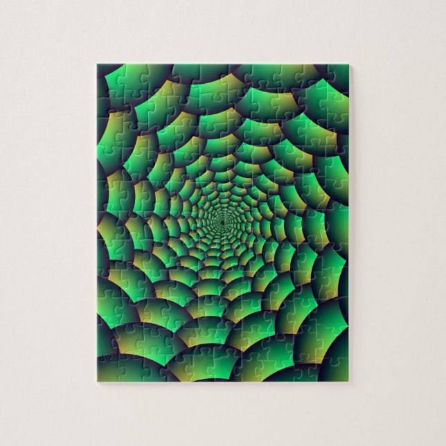Green Ball Spiral Tunnel Jigsaw Puzzle (Vertical)
