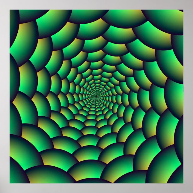 Green Ball Spiral Tunnel Poster (Front)