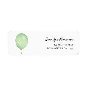 Green Balloon Gender Neutral Baby Shower Address 