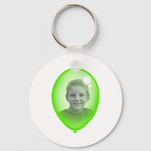 Green Balloon Template Key Ring (Front)