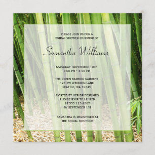 Green Bamboo Asian Bridal Shower Invitation