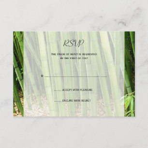 Green Bamboo Asian Wedding Response Card