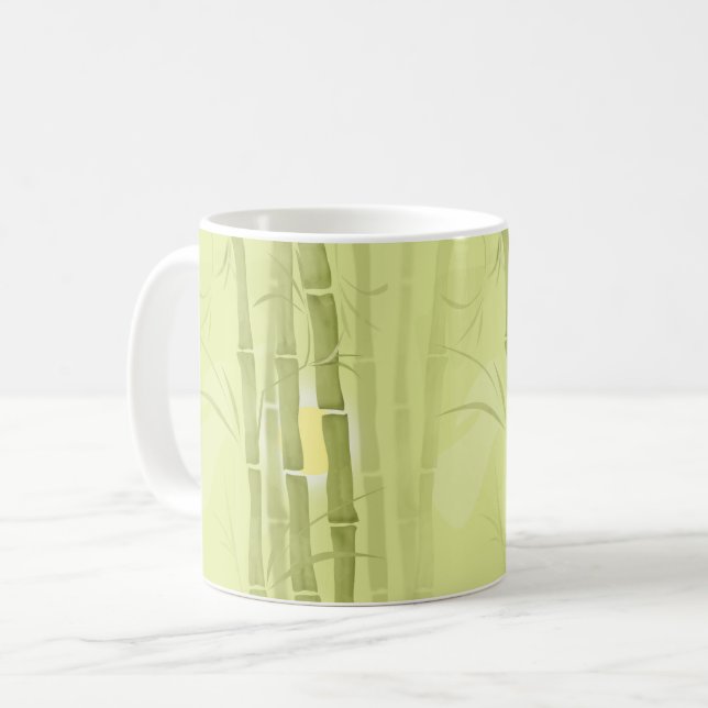 Green bamboo coffee mug (Front Left)