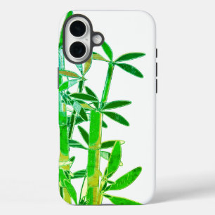 Green bamboo isolated on white background iPhone 16 plus case