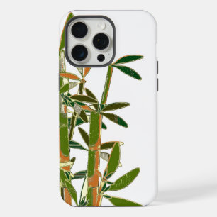 Green bamboo isolated on white background iPhone 15 pro max case