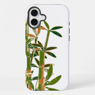 Green bamboo isolated on white background iPhone 16 plus case