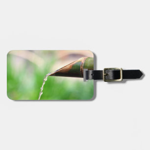green bamboo luggage tag