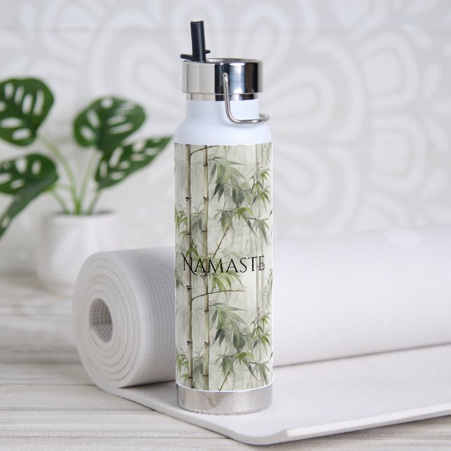 Green Bamboo Mindfulness Yoga Water Bottle (Yoga)