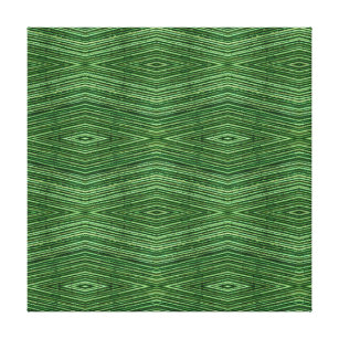 Green Bamboo Modern Diamond Pattern Canvas Print