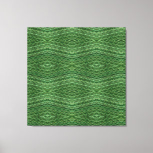 Green Bamboo Modern Diamond Pattern Canvas Print