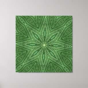 Green Bamboo Modern Geometric Diamond Pattern Canvas Print