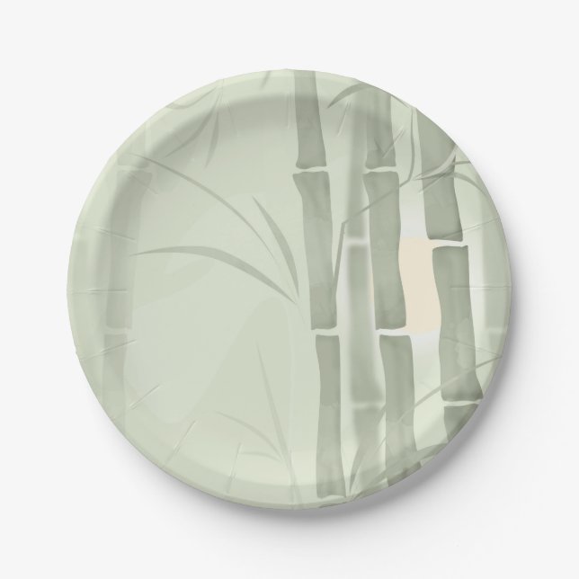 Green bamboo paper plate (Front)