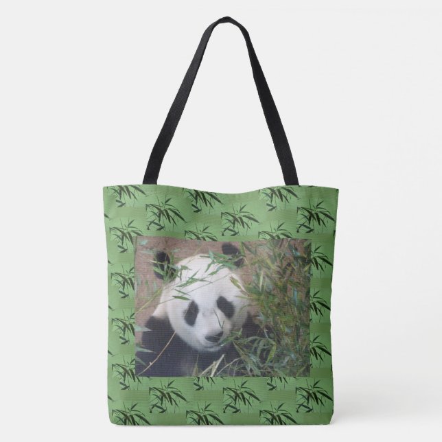 Green Bamboo Pattern Tote Bag (Back)