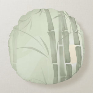Green bamboo round cushion