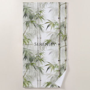 Green Bamboo Serenity Beach Towel