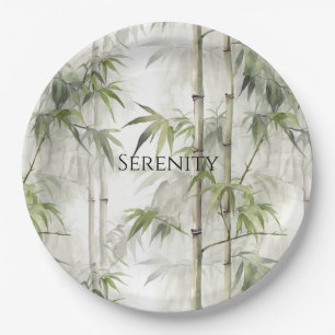 Green Bamboo Serenity Paper Plate