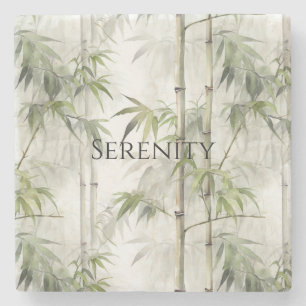 Green Bamboo Serenity Stone Coaster