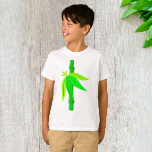 Green Bamboo Stalk with Tropical Leaves  T-Shirt