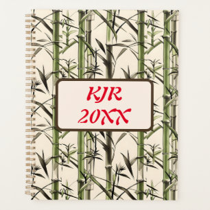 Green Bamboo Stalks and Leaves Planner