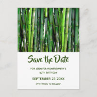 Green Bamboo Stalks Nature Photo -  Save the Date