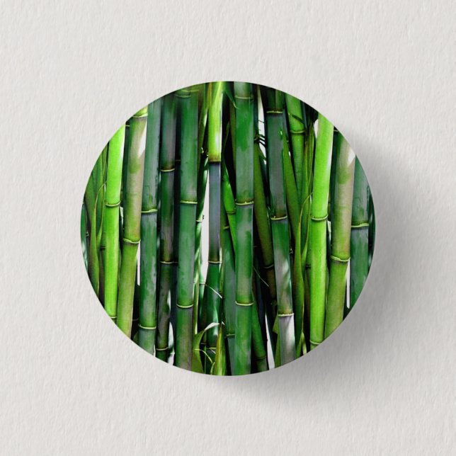 Green Bamboo Stalks Nature Photography 3 Cm Round Badge (Front)