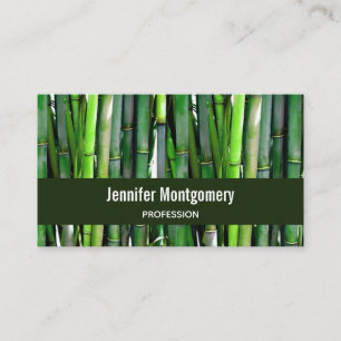 Green Bamboo Stalks Nature Photography Business Card
