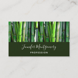 Green Bamboo Stalks Nature Photography Business Card