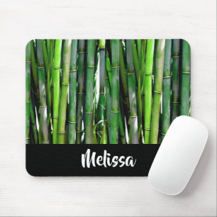 Green Bamboo Stalks Nature Photography Mouse Mat