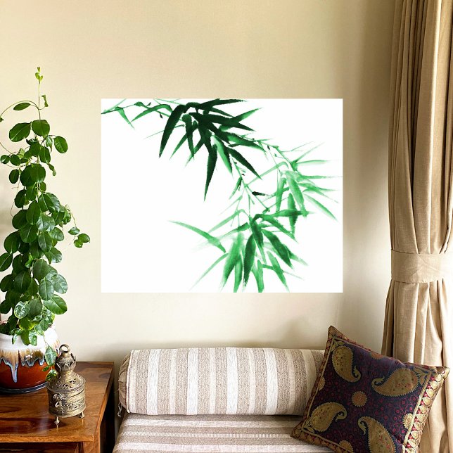 Green Bamboo Twig Canvas Print (Creator Uploaded)