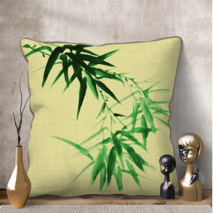 Green Bamboo Twig Cushion