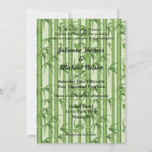 Green Bamboo Wedding Invitation