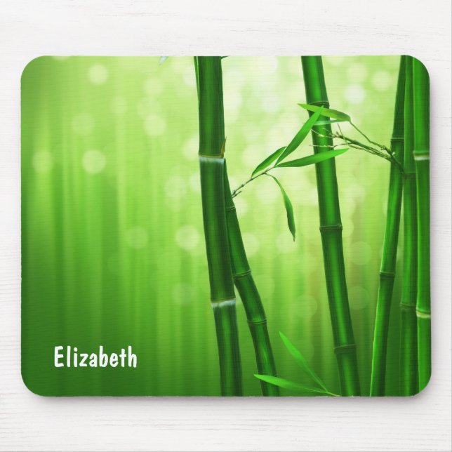 Green Bamboo With Pale Bokeh Lights In The Back Mouse Mat (Front)