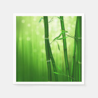 Green Bamboo With Pale Bokeh Lights In The Back