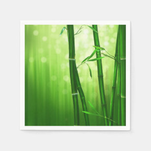 Green Bamboo With Pale Bokeh Lights In The Back Napkin