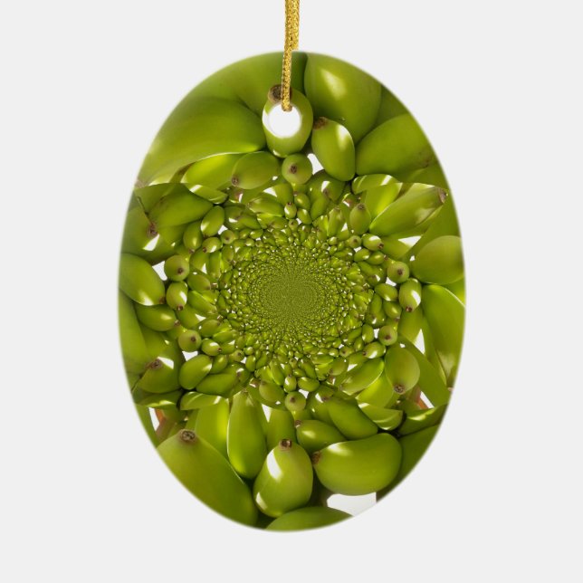Green Banana Kaleidoscope Art Print/Graphic Ceramic Tree Decoration (Front)