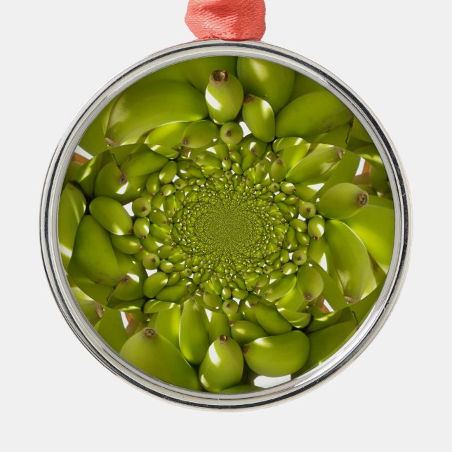 Green Banana Kaleidoscope Art Print/Graphic Metal Tree Decoration (Front)