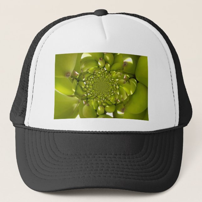 Green Banana Kaleidoscope Art Print/Graphic Trucker Hat (Front)