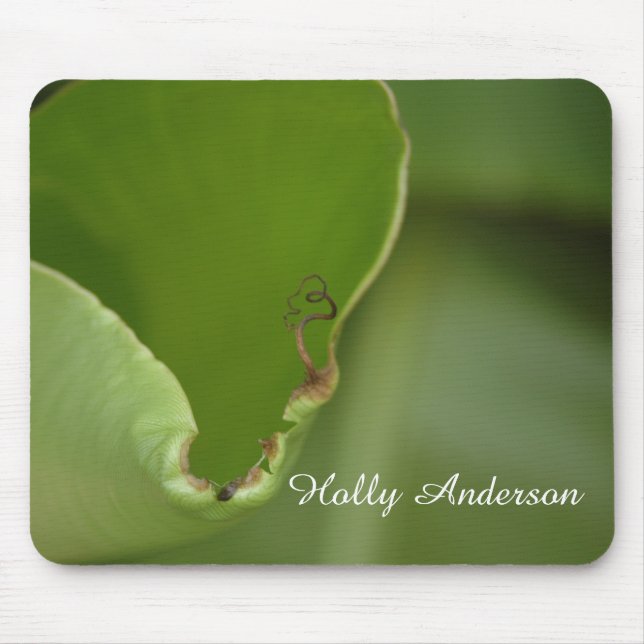 Green Banana Leaf Photo 16 in Light, Personalised Mouse Mat (Front)