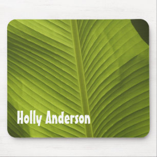 Green Banana Leaf Photo 9 in Light, Personalised Mouse Mat