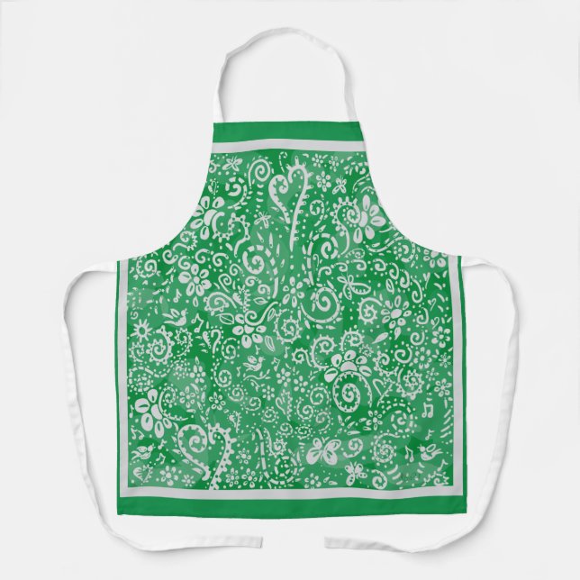 Green Bandanna All-Over Print Apron (Front)