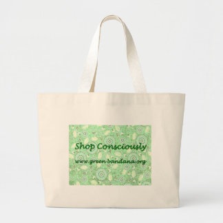 Green Bandanna Large Tote Bag